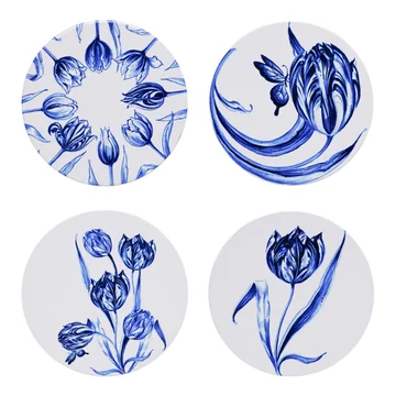Blue tulip motifs