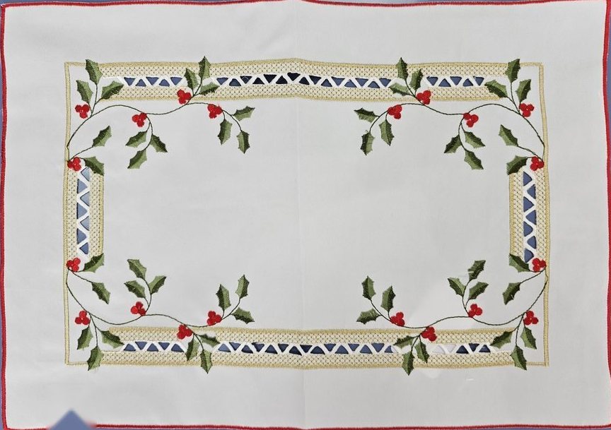 Holly & Gold Lattice Placemat